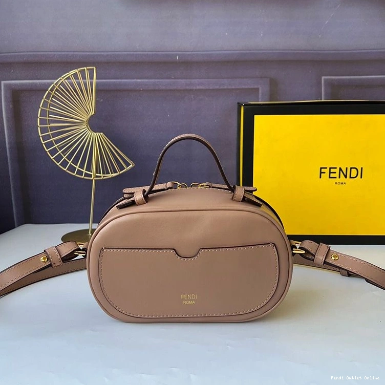Affordable Camera Grey Case Fendi O'Lock Mini Leather In Calf 0726